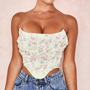 House of CB Floral Yellow and Pink Top